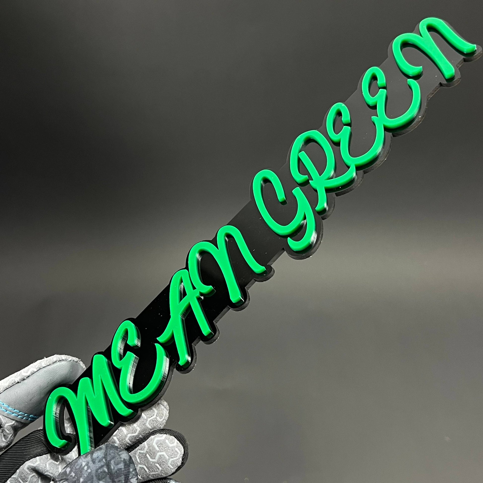 1PC MEAN GREEN 3D Acrylic Badge - Car Truck Emblem Fender Tailgate Trunk Sticker