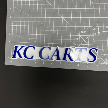 1PC KC CARTS 3D Acrylic Badge - Car Truck Emblem Fender Tailgate Trunk Sticker