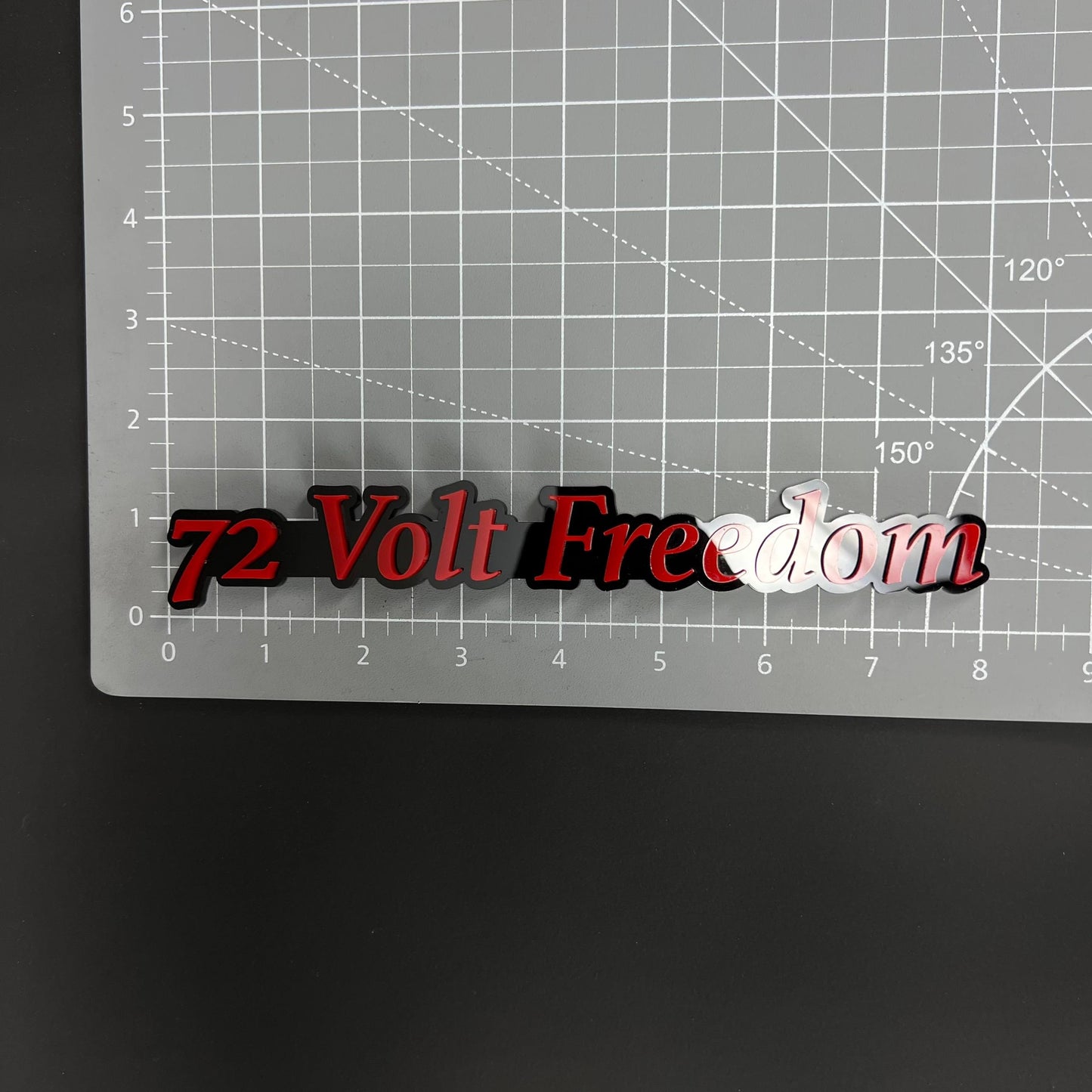 1PC 72 Volt Freedom 3D Acrylic Badge - Car Truck Emblem Fender Sticker