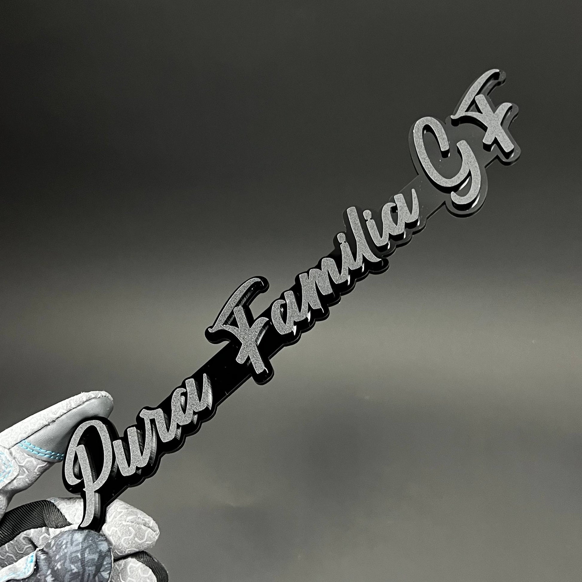 1PC Pura Familia GF 3D Acrylic Badge - Car Truck Emblem Fender Sticker