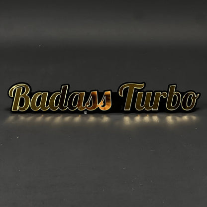 1PC Badass Turbo 3D Acrylic Badge - Car Truck Emblem Fender Sticker