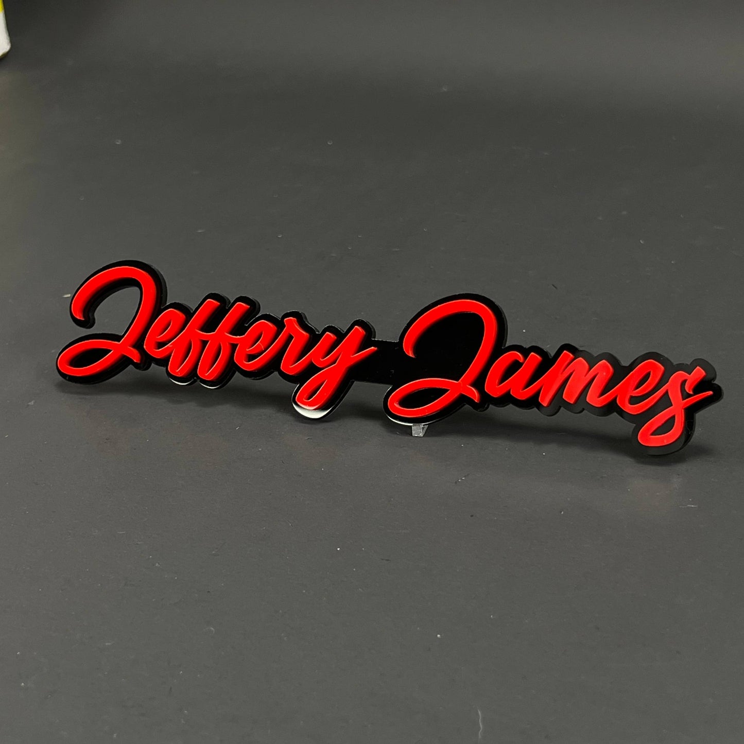 1PC Jeffery James 3D Acrylic Badge - Car Truck Emblem Fender Sticker