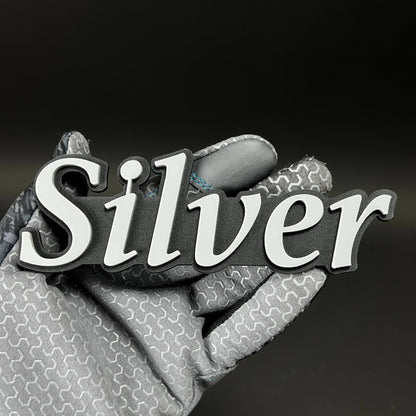 1PC Silver 3D Acrylic Badge - Car Truck Emblem Fender Tailgate Trunk Sticker