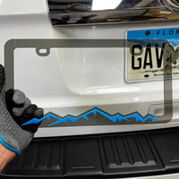 1PC Mountain Range Frame 3D Acrylic Badge - Car Truck Emblem Fender Sticker