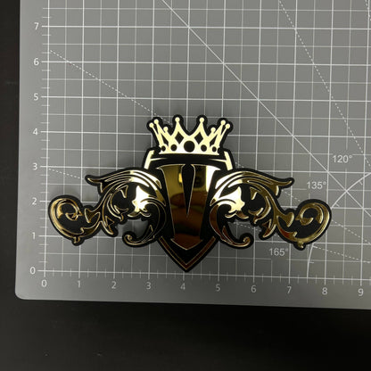 1PC V Crest 3D Acrylic Badge - Car Truck Emblem Fender Tailgate Trunk Sticker