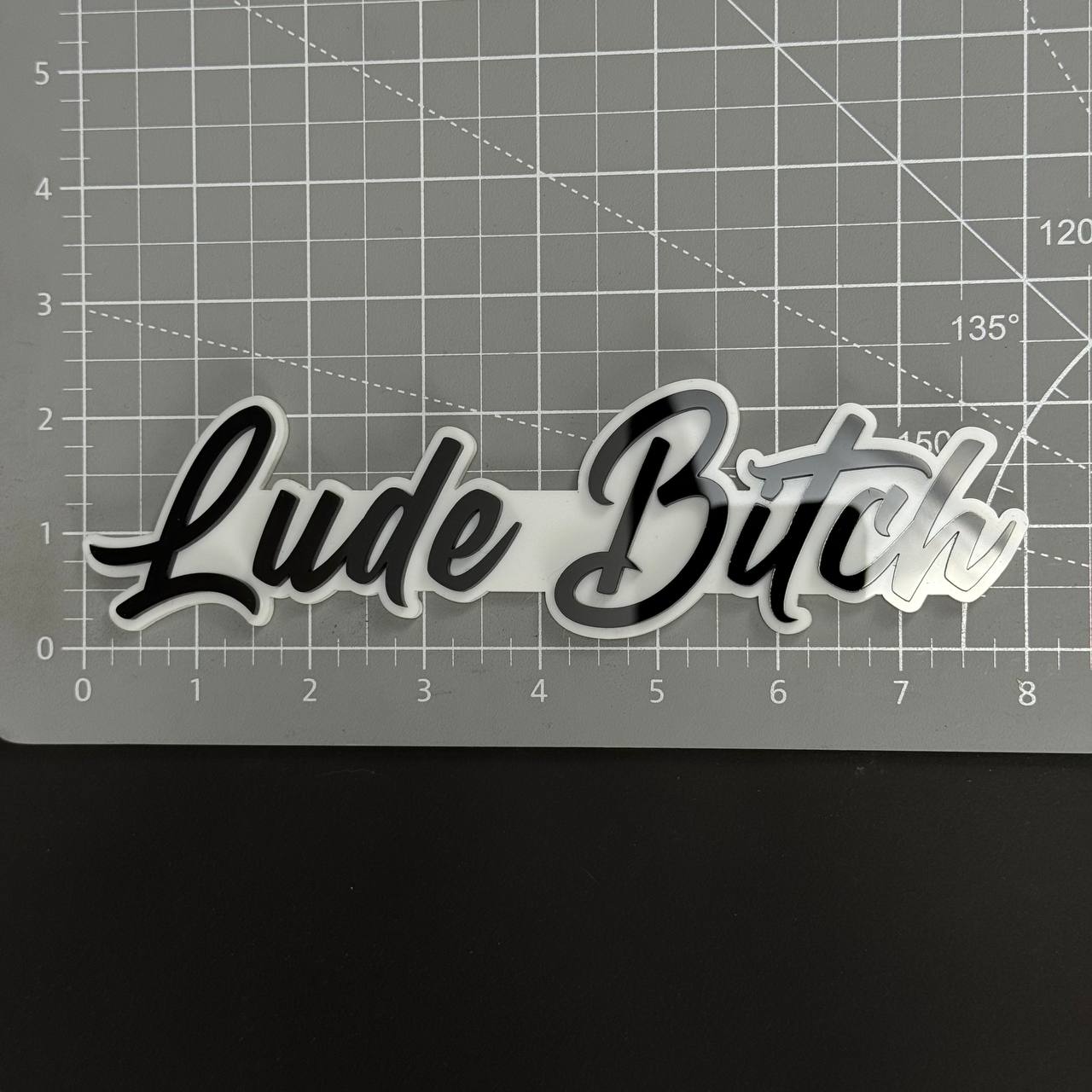 1PC Lude Bitch 3D Acrylic Badge - Car Truck Emblem Fender Tailgate Trunk Sticker