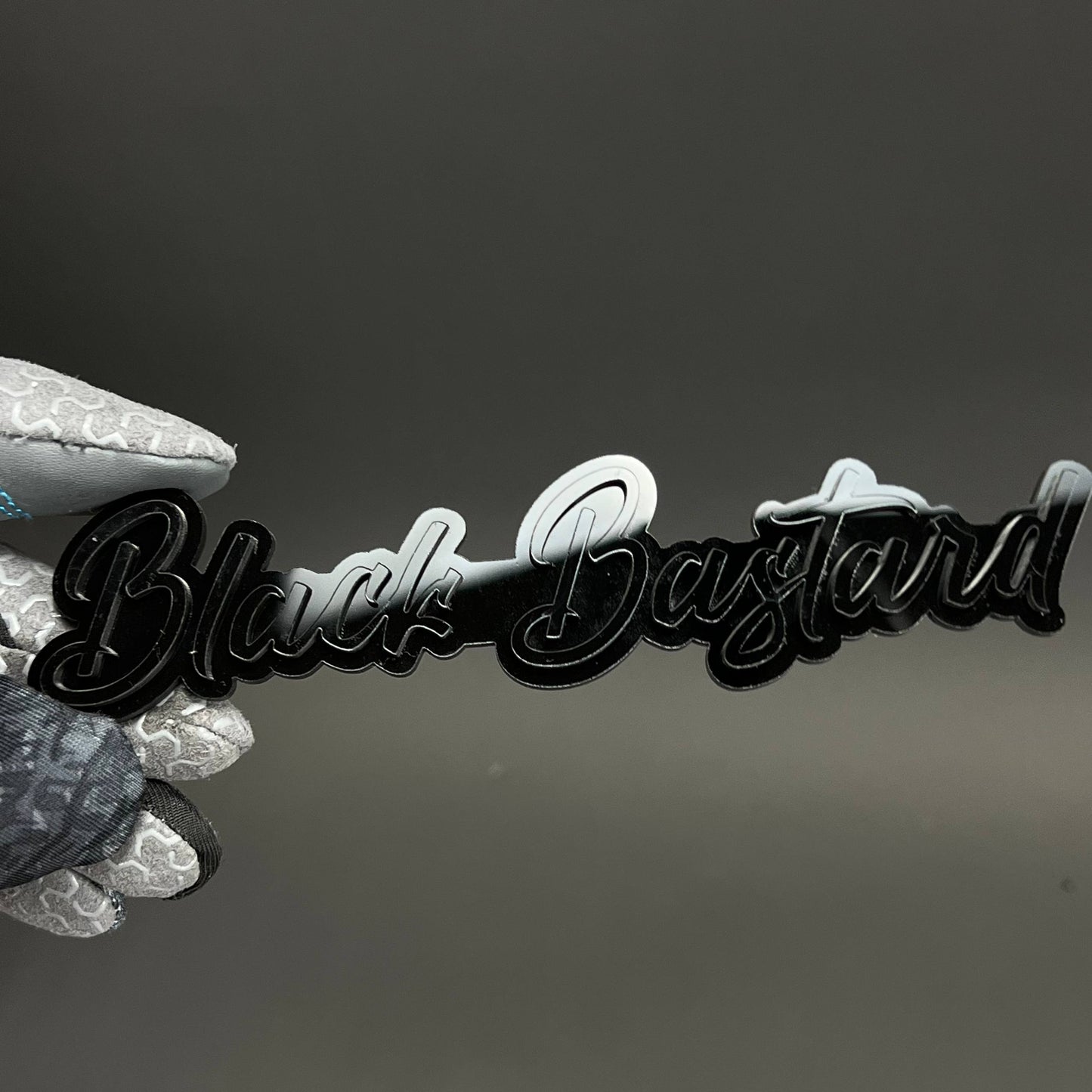 1PC Black Bastard 3D Acrylic Badge - Car Truck Emblem Fender Sticker