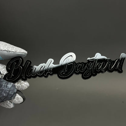 1PC Black Bastard 3D Acrylic Badge - Car Truck Emblem Fender Sticker