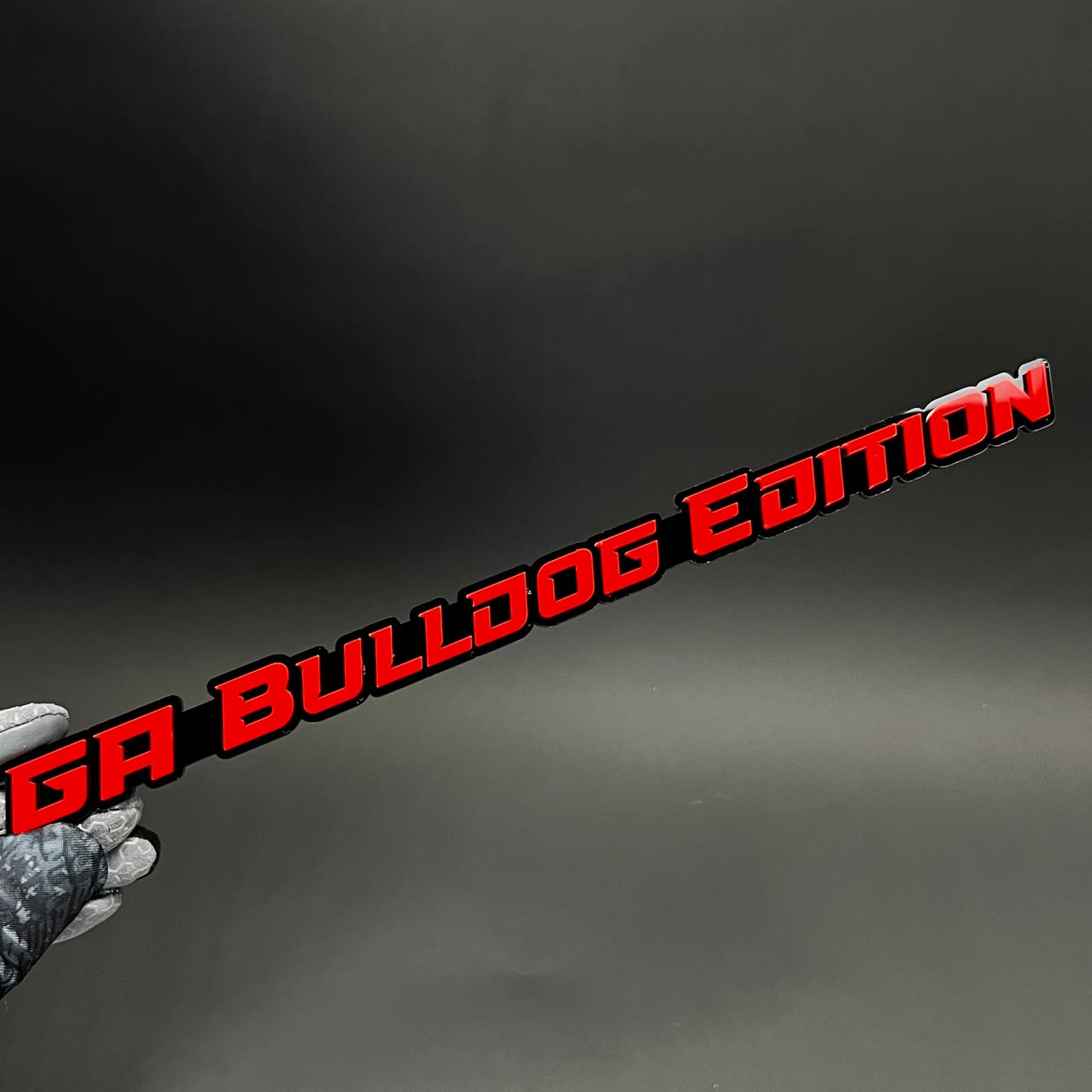 1PC GA Bulldog Edition 3D Acrylic Badge - Car Truck Emblem Fender Sticker