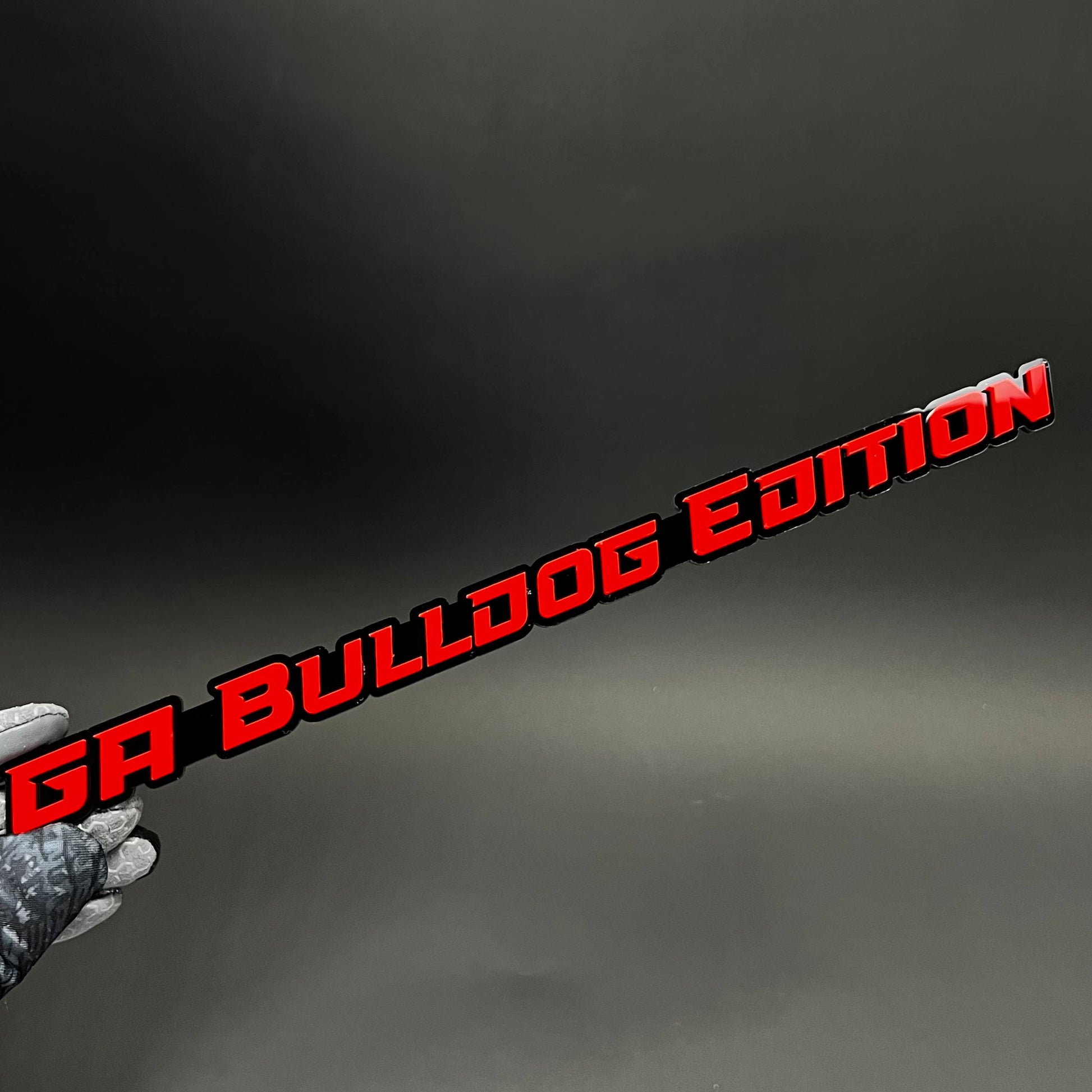 1PC GA Bulldog Edition 3D Acrylic Badge - Car Truck Emblem Fender Sticker