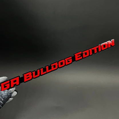 1PC GA Bulldog Edition 3D Acrylic Badge - Car Truck Emblem Fender Sticker