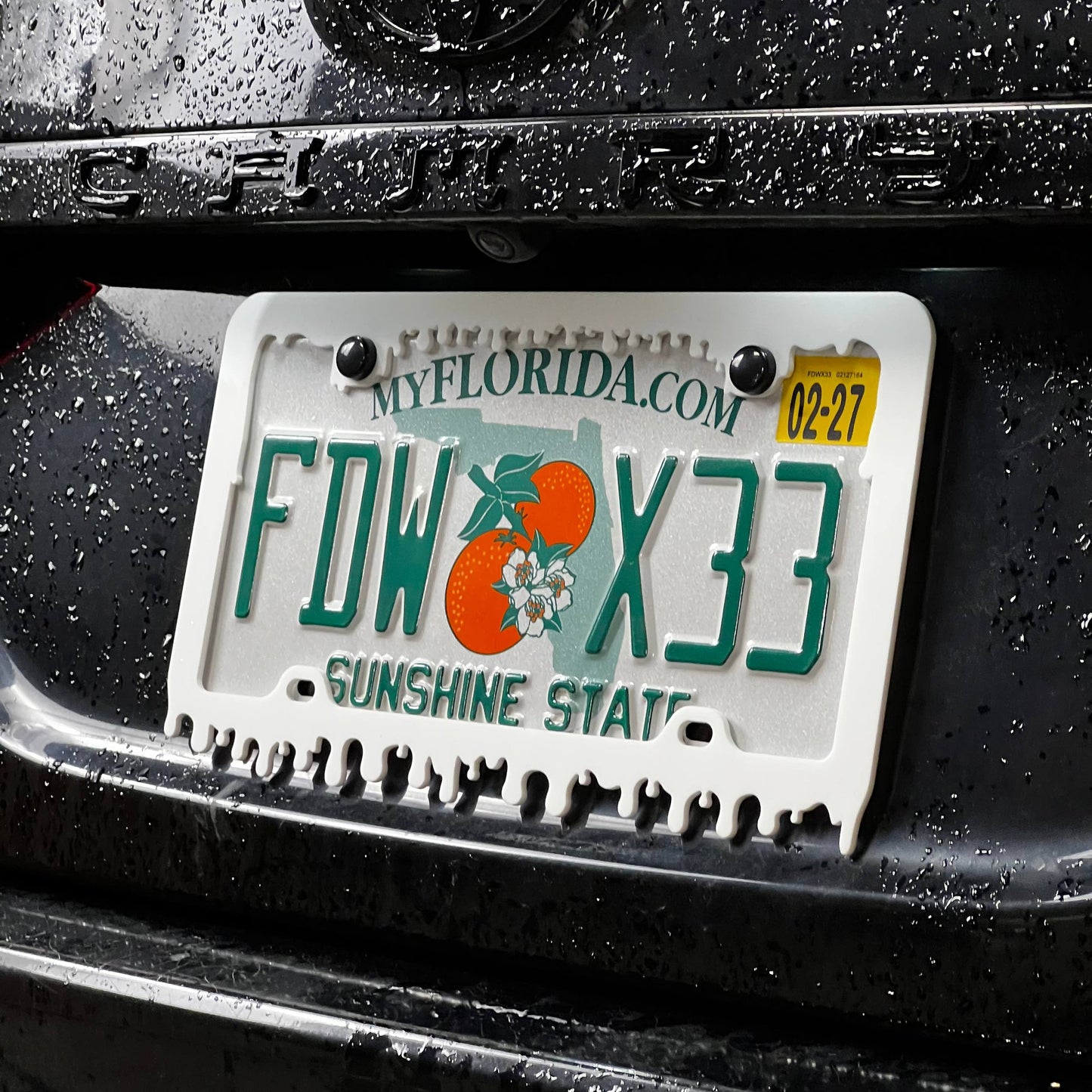 1PC Drip Plate Frame 3D Acrylic Badge - Car Truck Emblem Fender Sticker