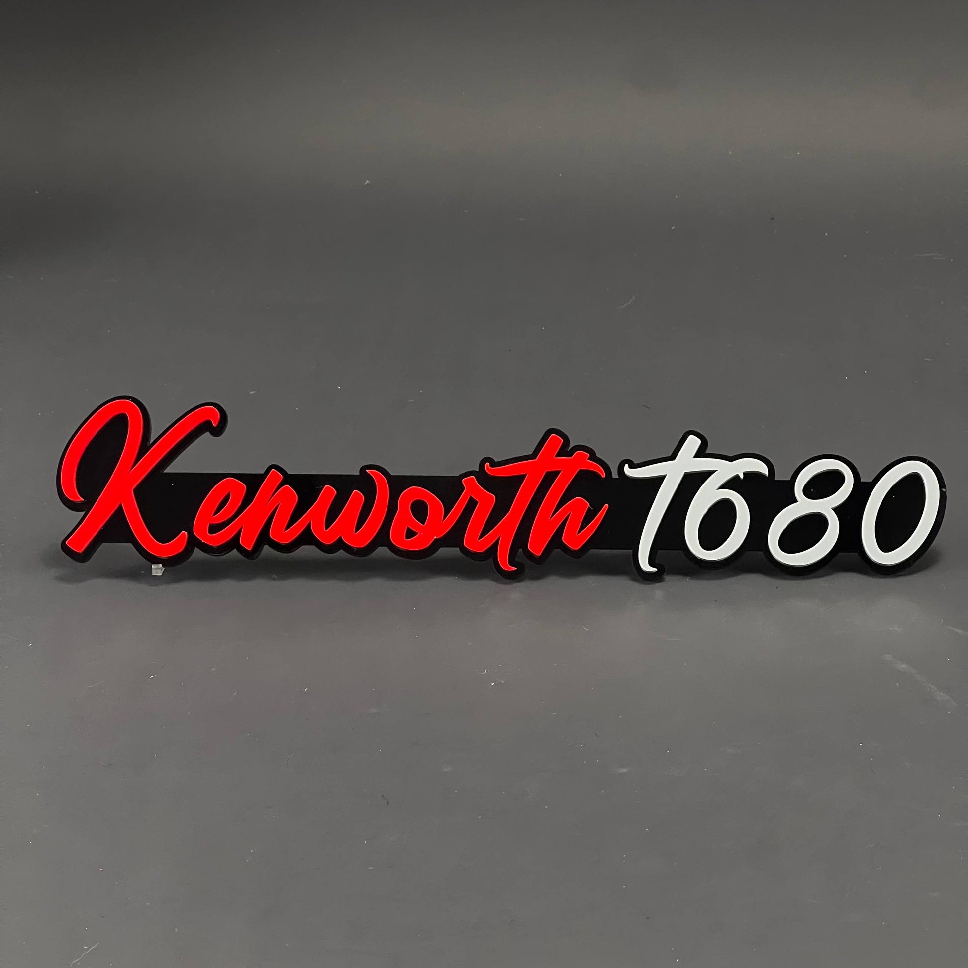 1PC Kenworth T680 3D Acrylic Badge - Car Truck Emblem Fender Sticker
