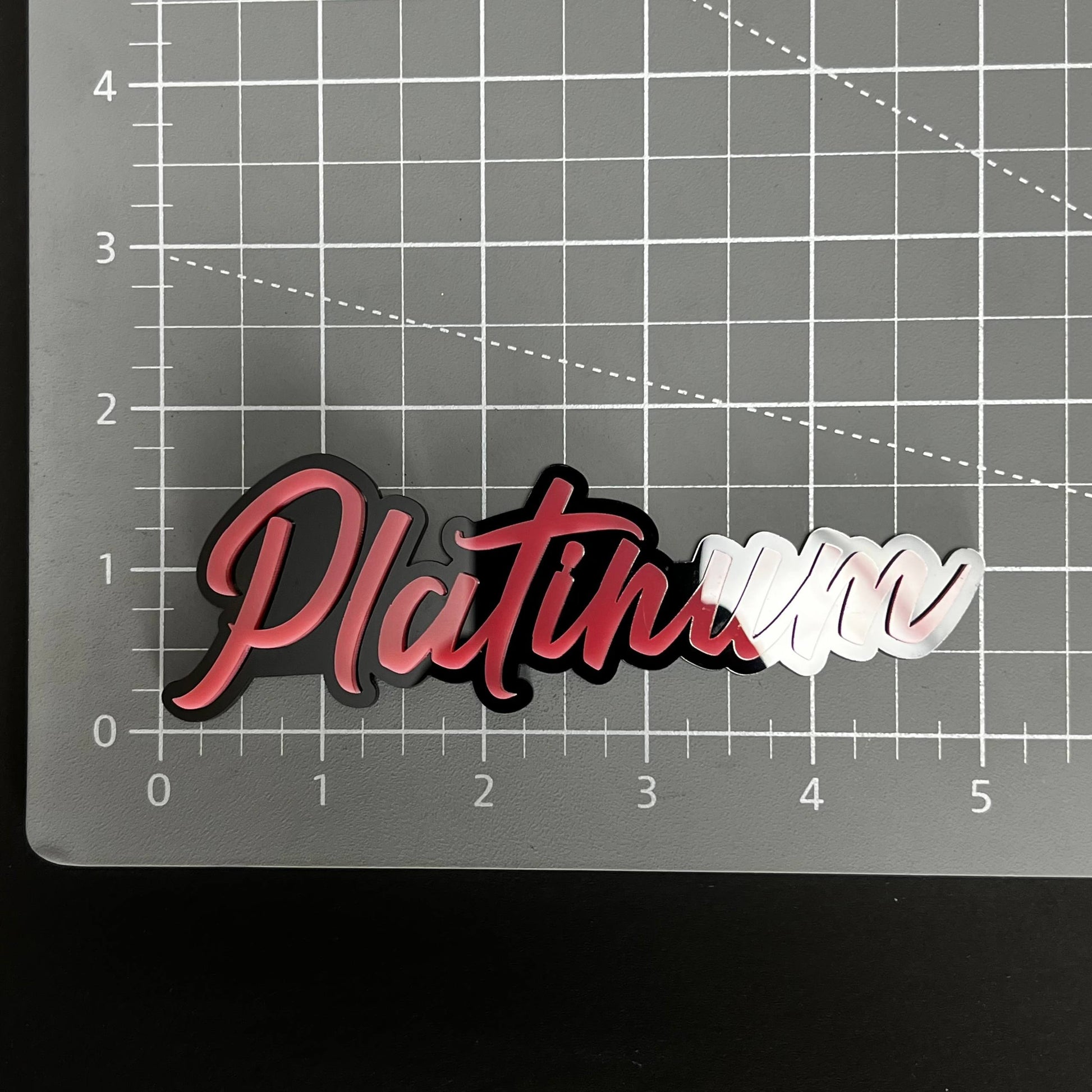 1PC Platinum (Pink) 3D Acrylic Badge - Car Truck Emblem Fender Sticker