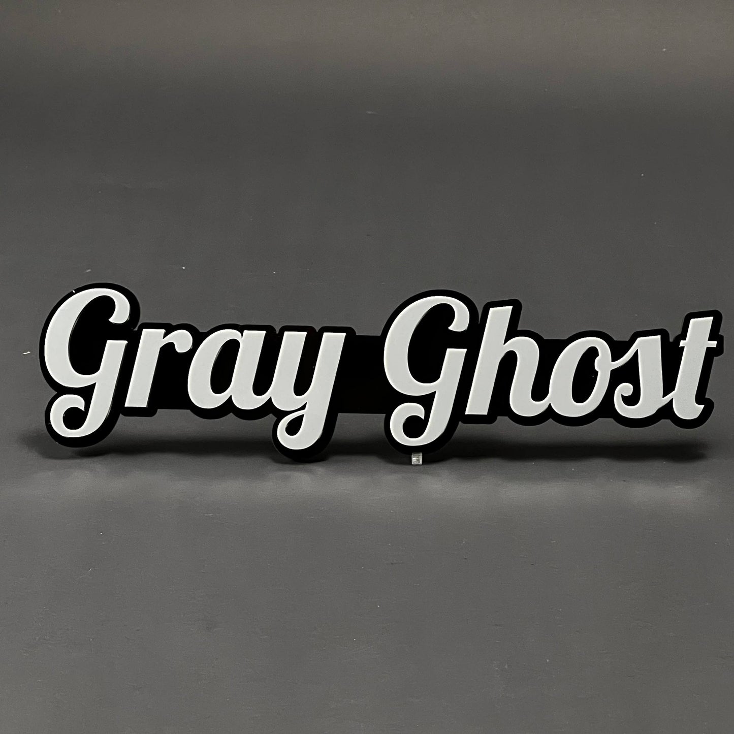 1PC Gray Ghost 3D Acrylic Badge - Car Truck Emblem Fender Tailgate Trunk Sticker