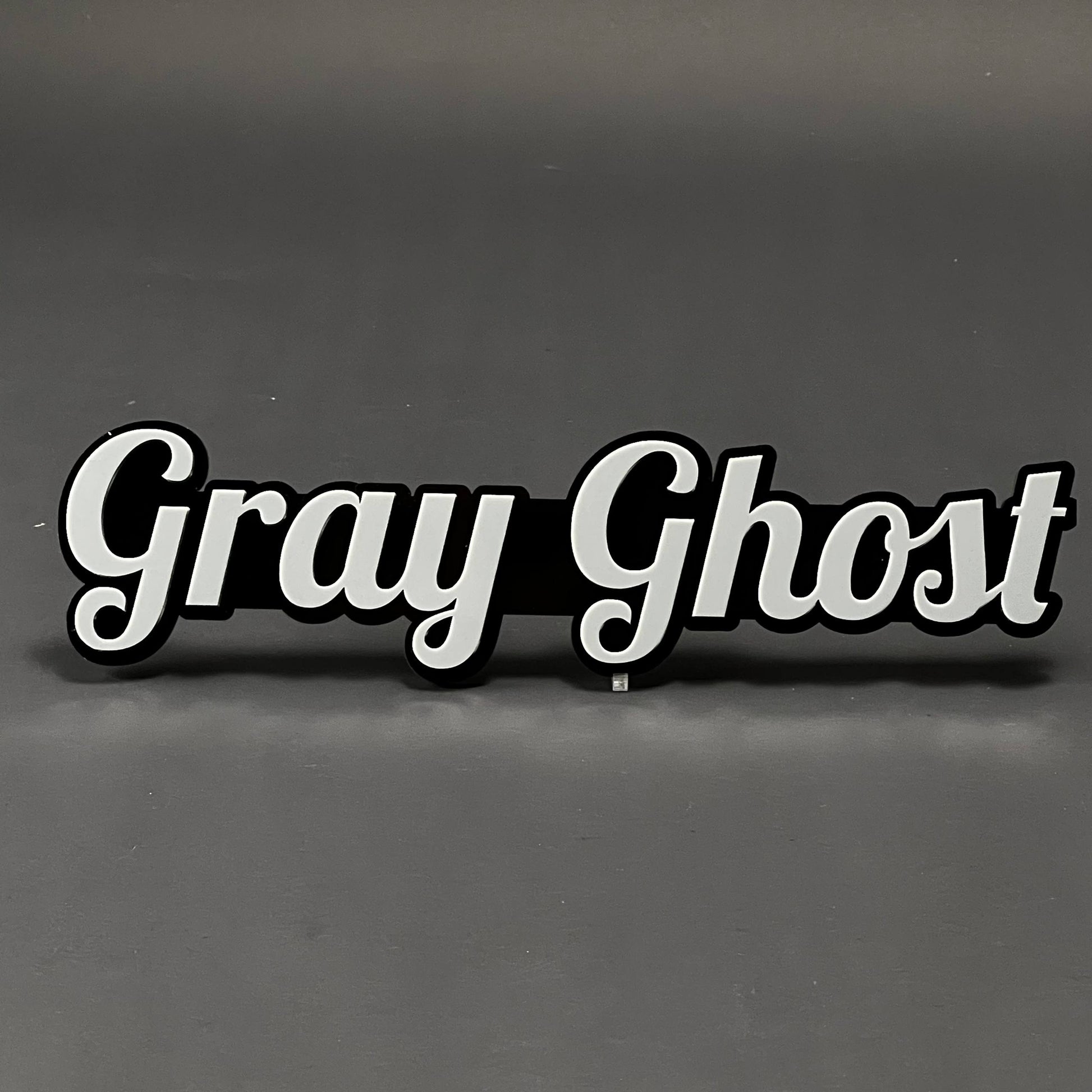 1PC Gray Ghost 3D Acrylic Badge - Car Truck Emblem Fender Tailgate Trunk Sticker