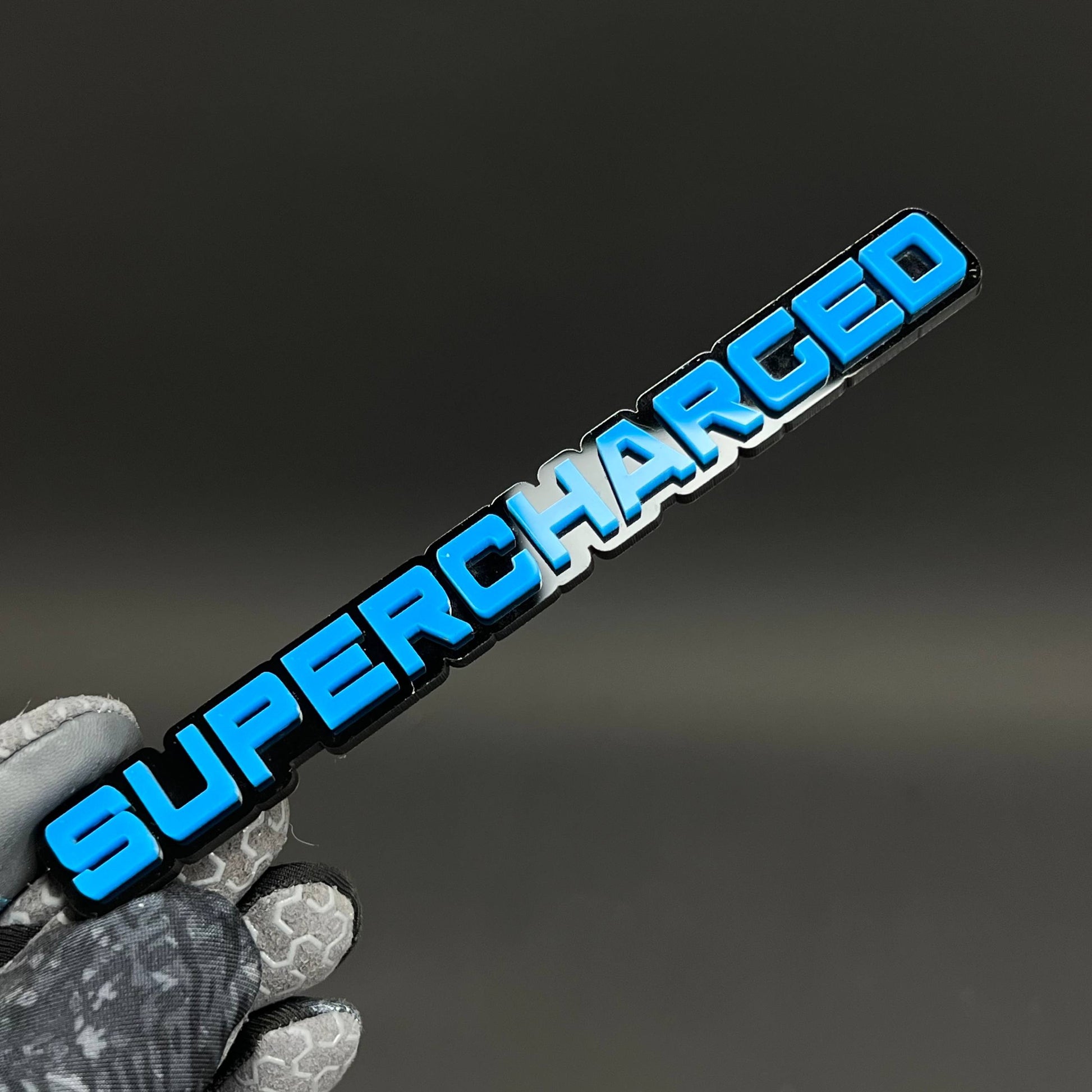 1PC SUPERCHARGED 3D Acrylic Badge - Car Truck Emblem Fender Sticker