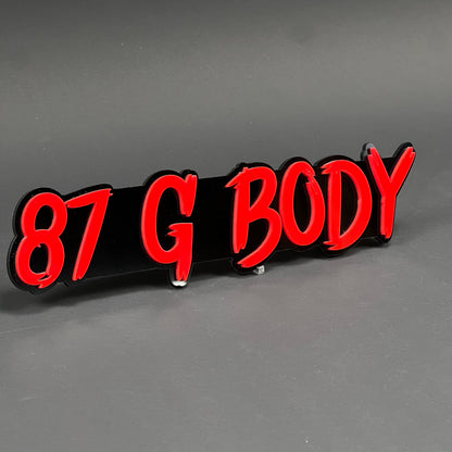 1PC 87 G BODY 3D Acrylic Badge - Car Truck Emblem Fender Tailgate Trunk Sticker