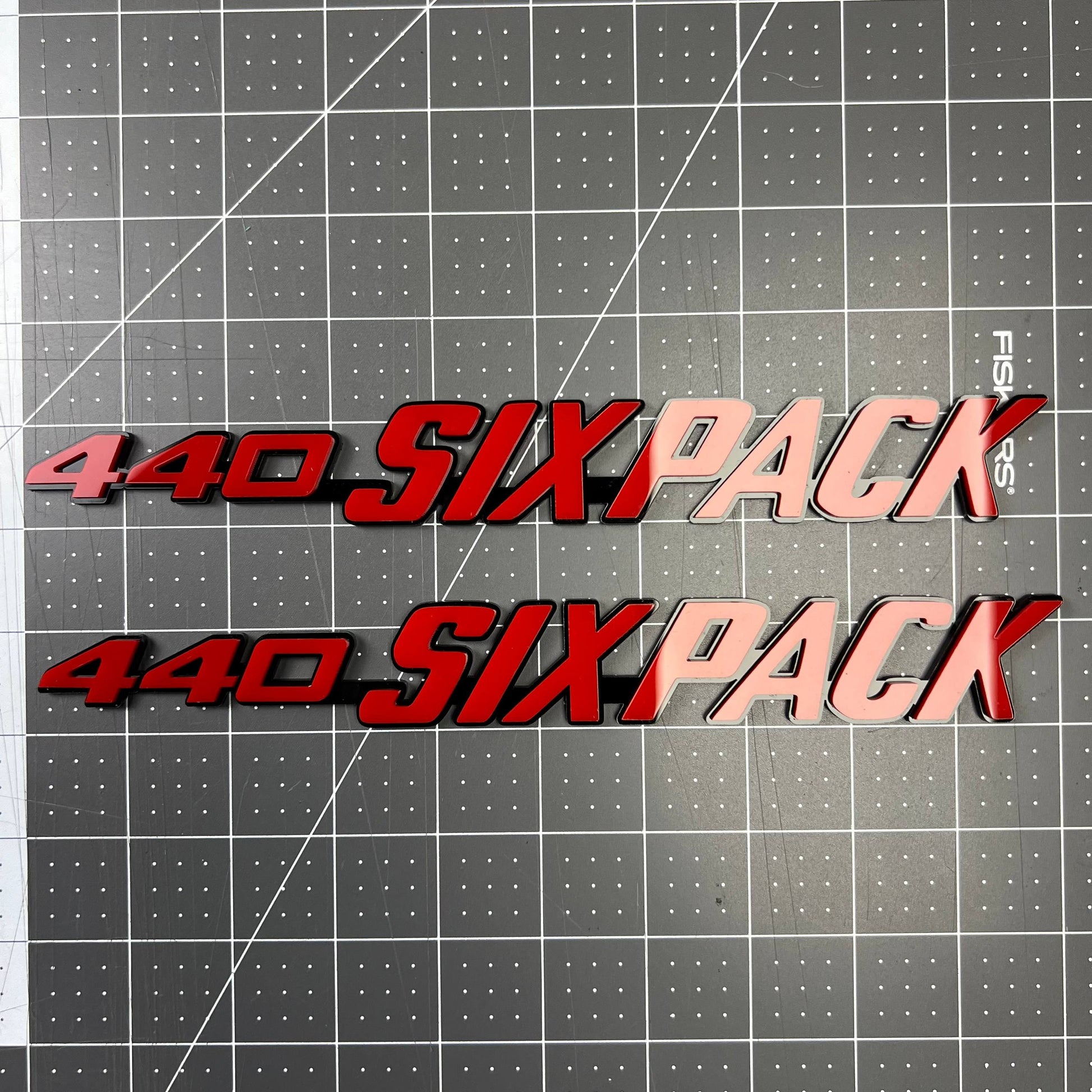 440 Six Pack 3D Acrylic Badge - Set of 2 Car Truck Emblem Fender Sticker
