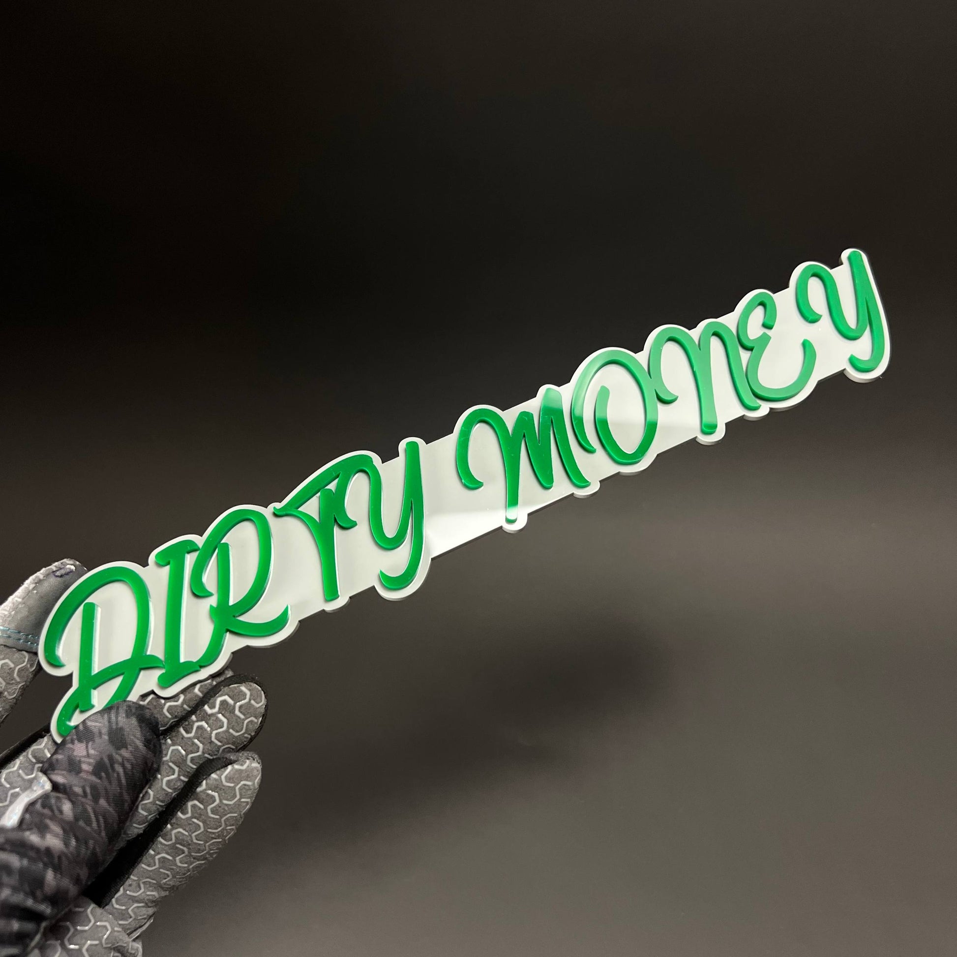 1PC DIRTY MONEY 3D Acrylic Badge - Car Truck Emblem Fender Sticker