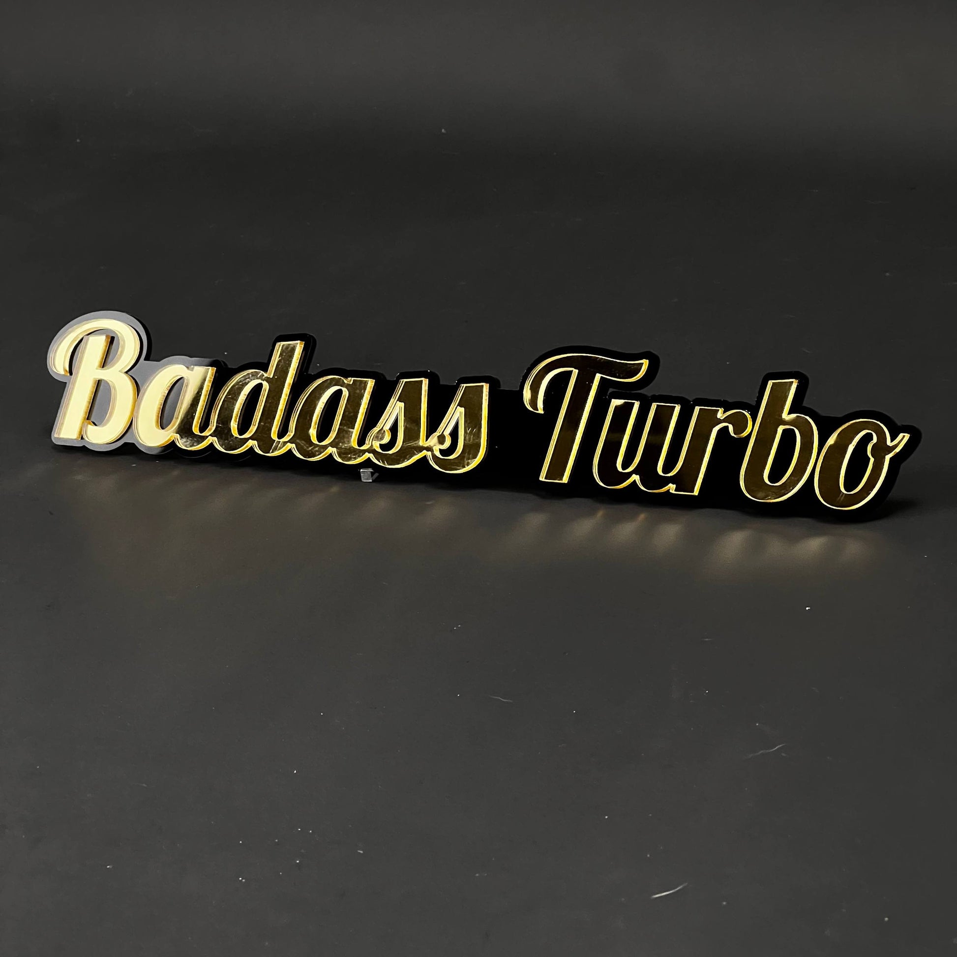 1PC Badass Turbo 3D Acrylic Badge - Car Truck Emblem Fender Sticker