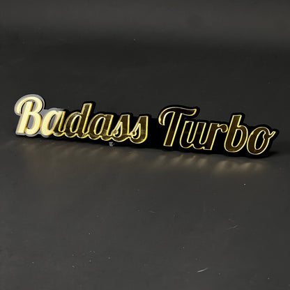 1PC Badass Turbo 3D Acrylic Badge - Car Truck Emblem Fender Sticker