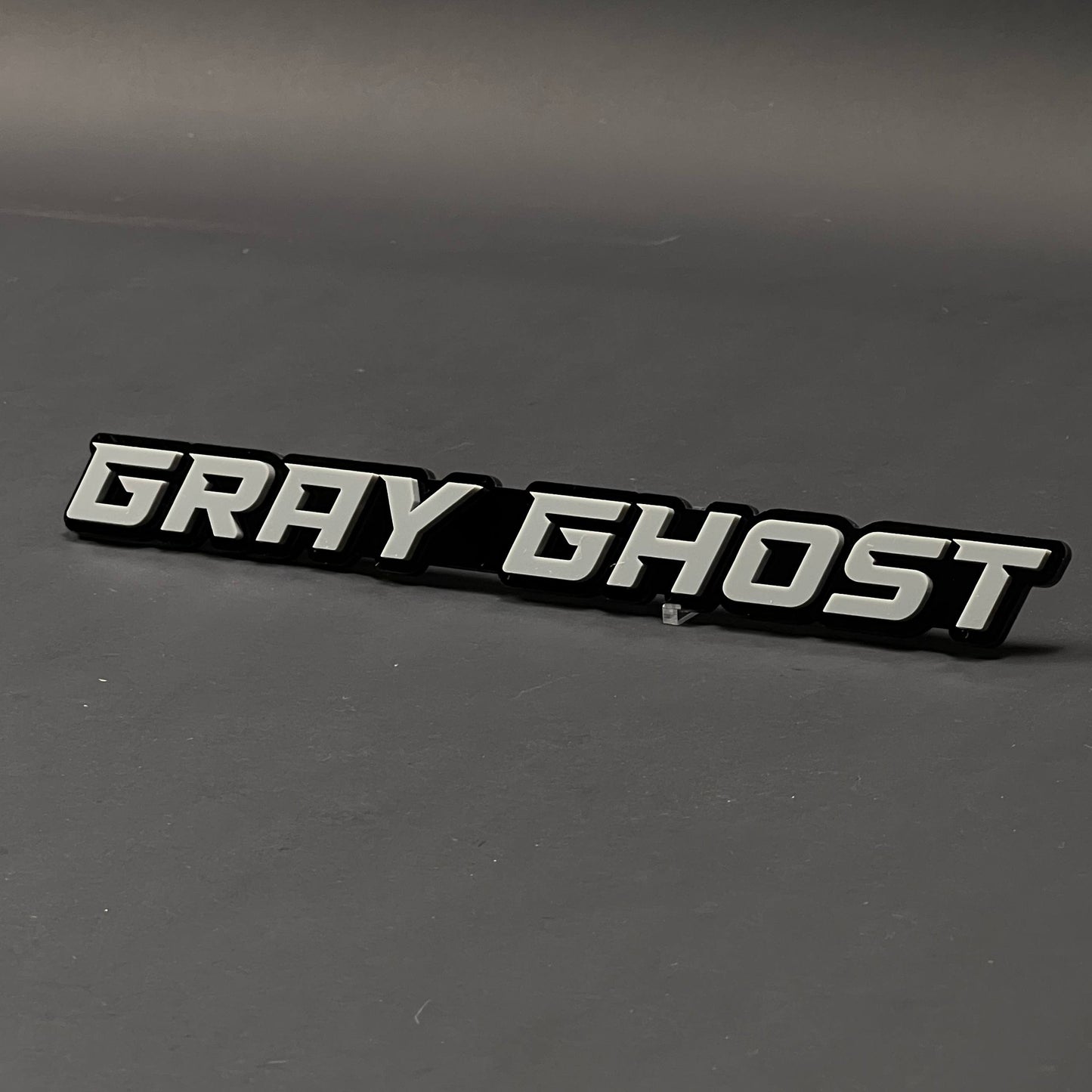 1PC GRAY GHOST 3D Acrylic Badge - Car Truck Emblem Fender Tailgate Trunk Sticker
