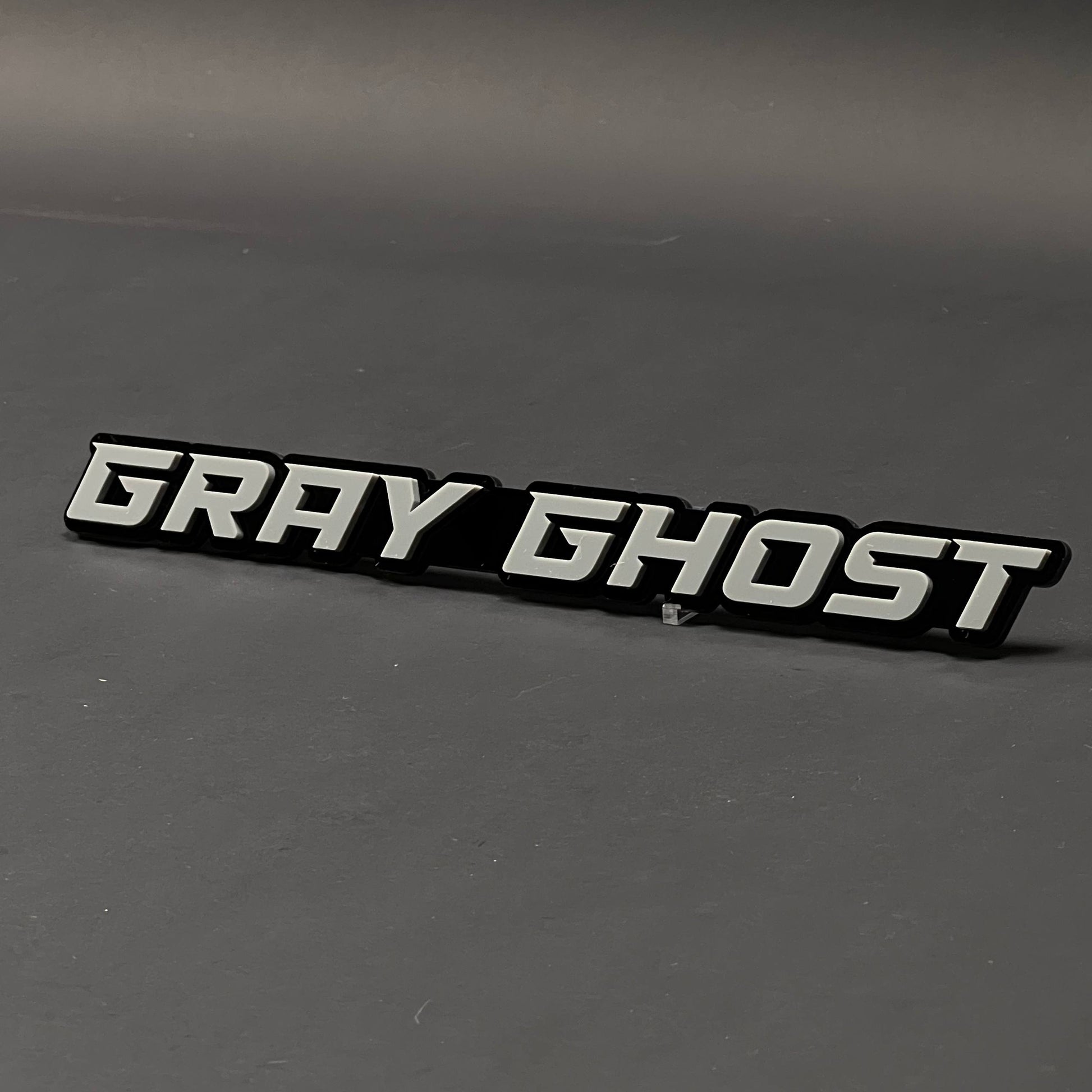 1PC GRAY GHOST 3D Acrylic Badge - Car Truck Emblem Fender Tailgate Trunk Sticker