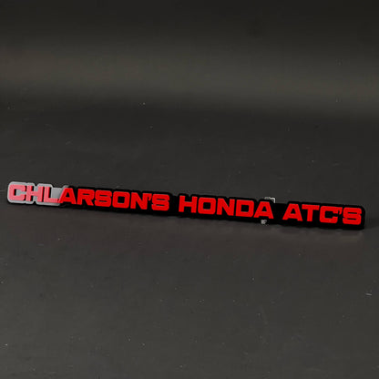 1PC CHLARSON'S HONDA ATC'S 3D Acrylic Badge - Car Truck Emblem Fender Sticker