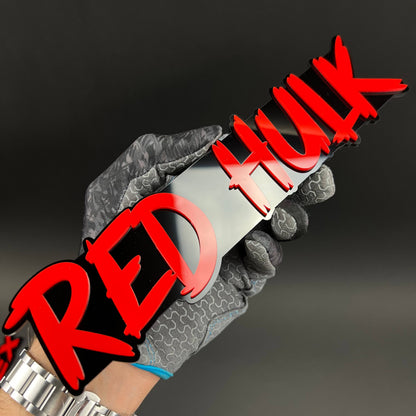 1PC RED HULK 3D Acrylic Badge - Car Truck Emblem Fender Tailgate Trunk Sticker