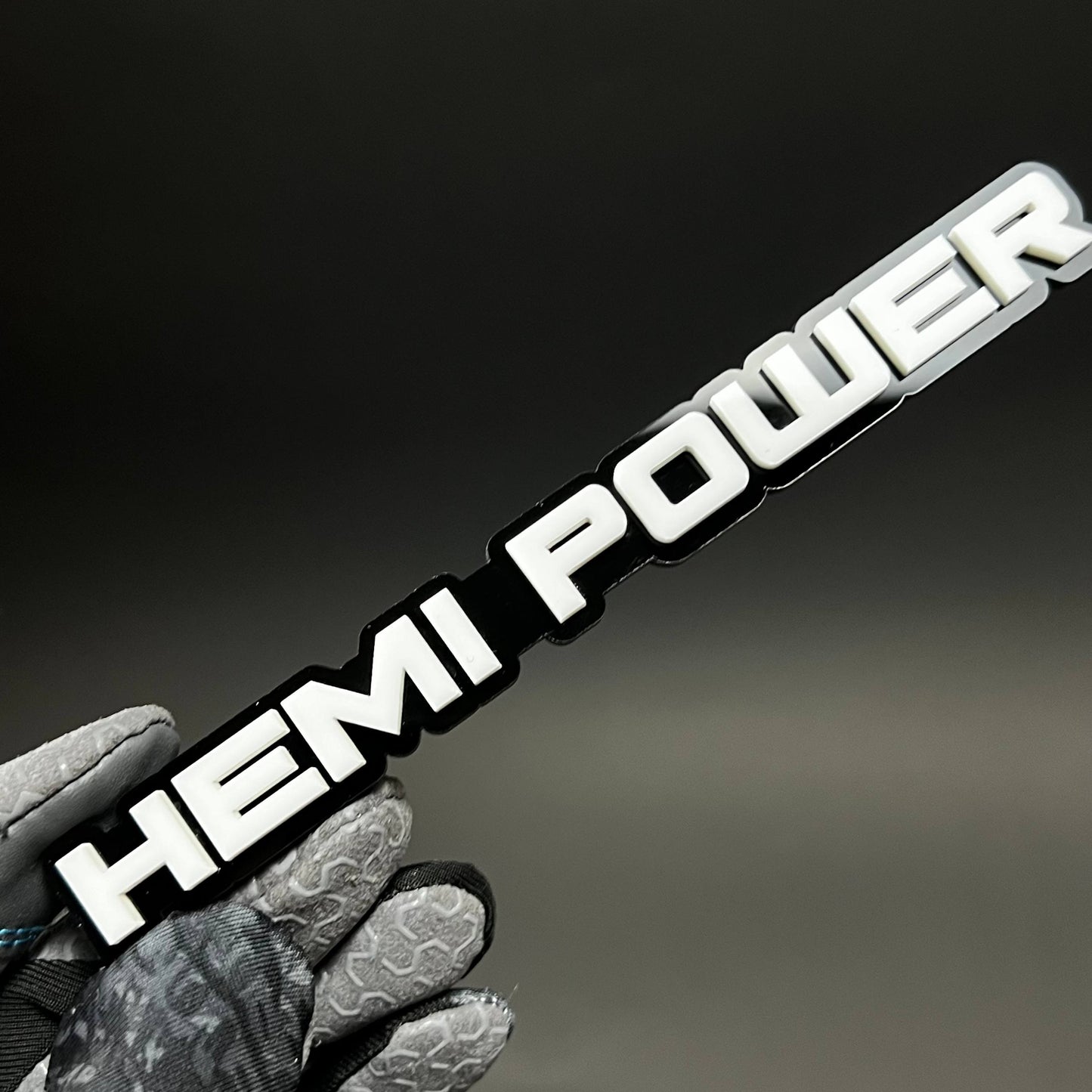 1PC HEMI POWER 3D Acrylic Badge - Car Truck Emblem Fender Tailgate Trunk Sticker