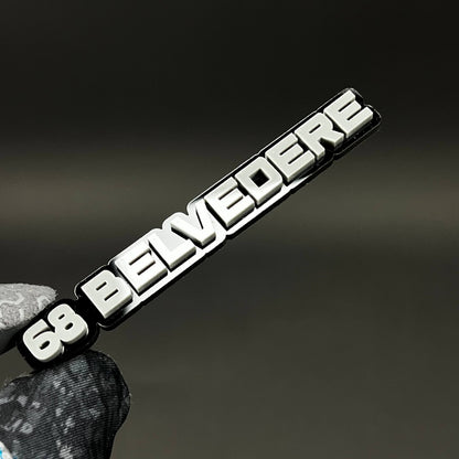 1PC 68 BELVEDERE 3D Acrylic Badge - Car Truck Emblem Fender Sticker