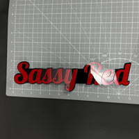 1PC Sassy Red 3D Acrylic Badge - Car Truck Emblem Fender Tailgate Trunk Sticker