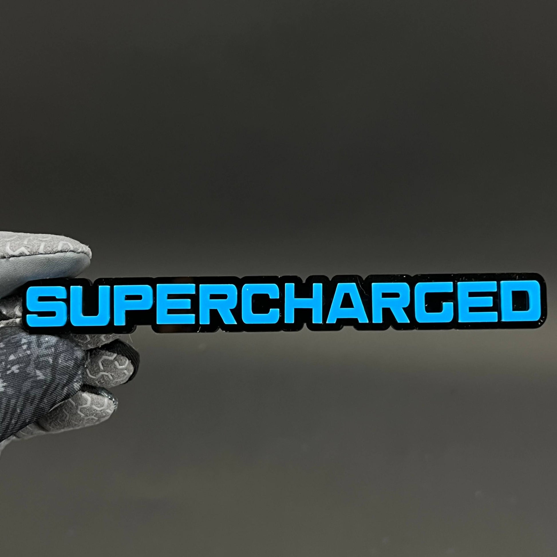 1PC SUPERCHARGED 3D Acrylic Badge - Car Truck Emblem Fender Sticker
