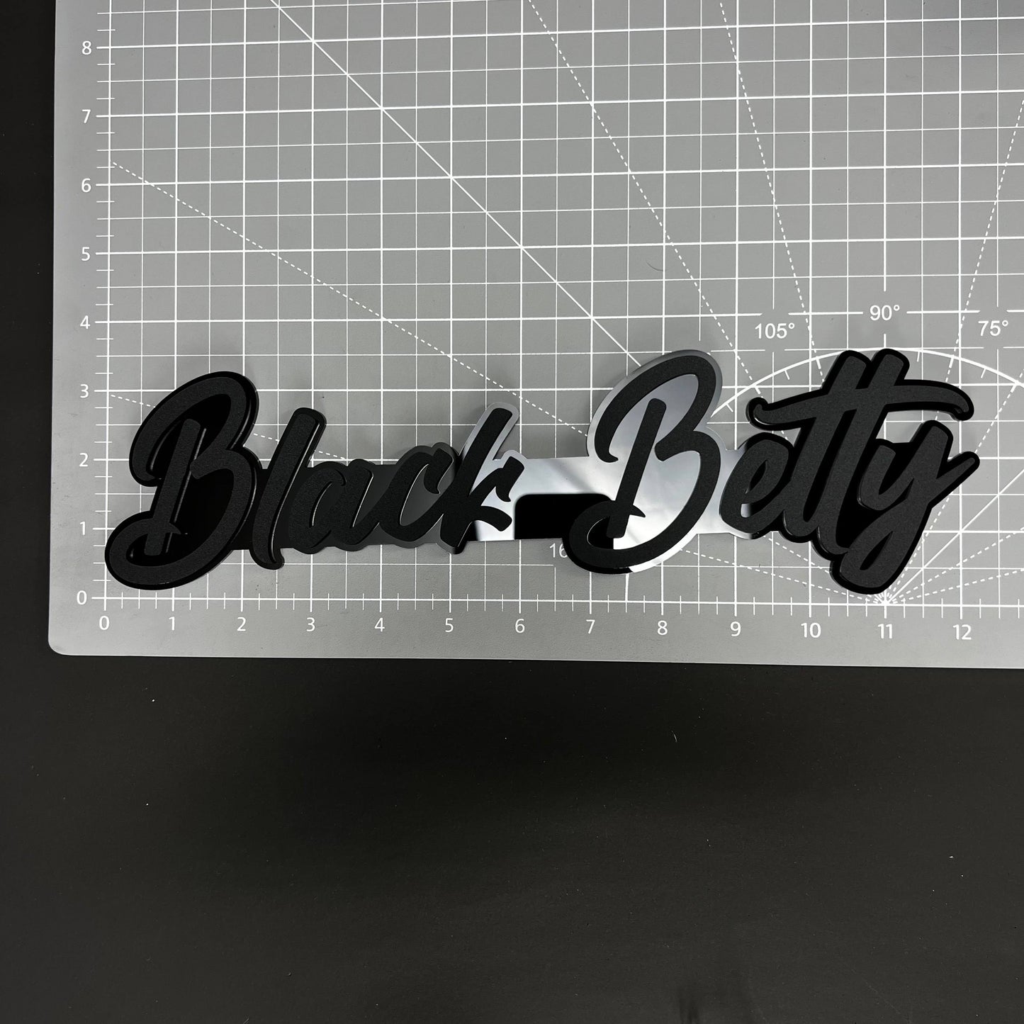 1PC Black Betty 3D Acrylic Badge - Car Truck Emblem Fender Sticker
