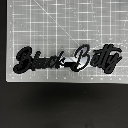1PC Black Betty 3D Acrylic Badge - Car Truck Emblem Fender Sticker