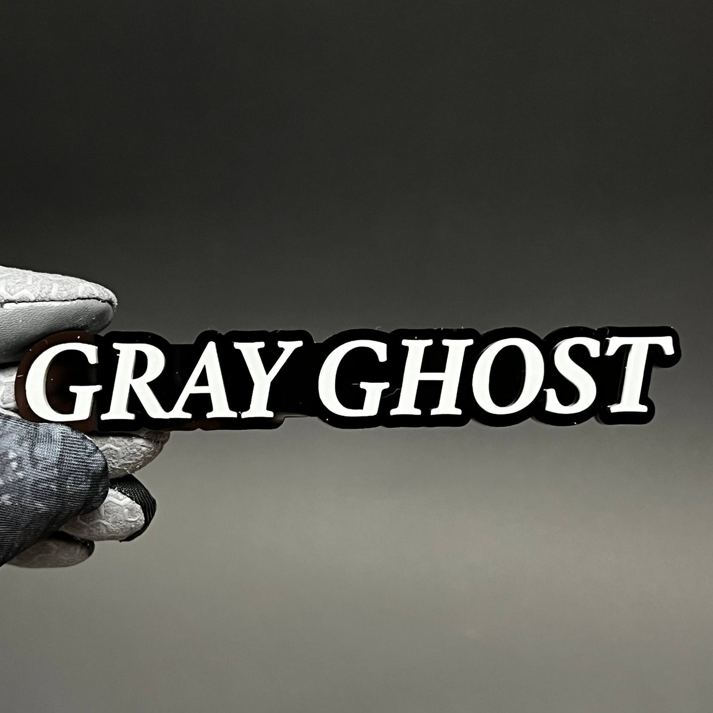 1PC GRAY GHOST 3D Acrylic Badge - Car Truck Emblem Fender Tailgate Trunk Sticker
