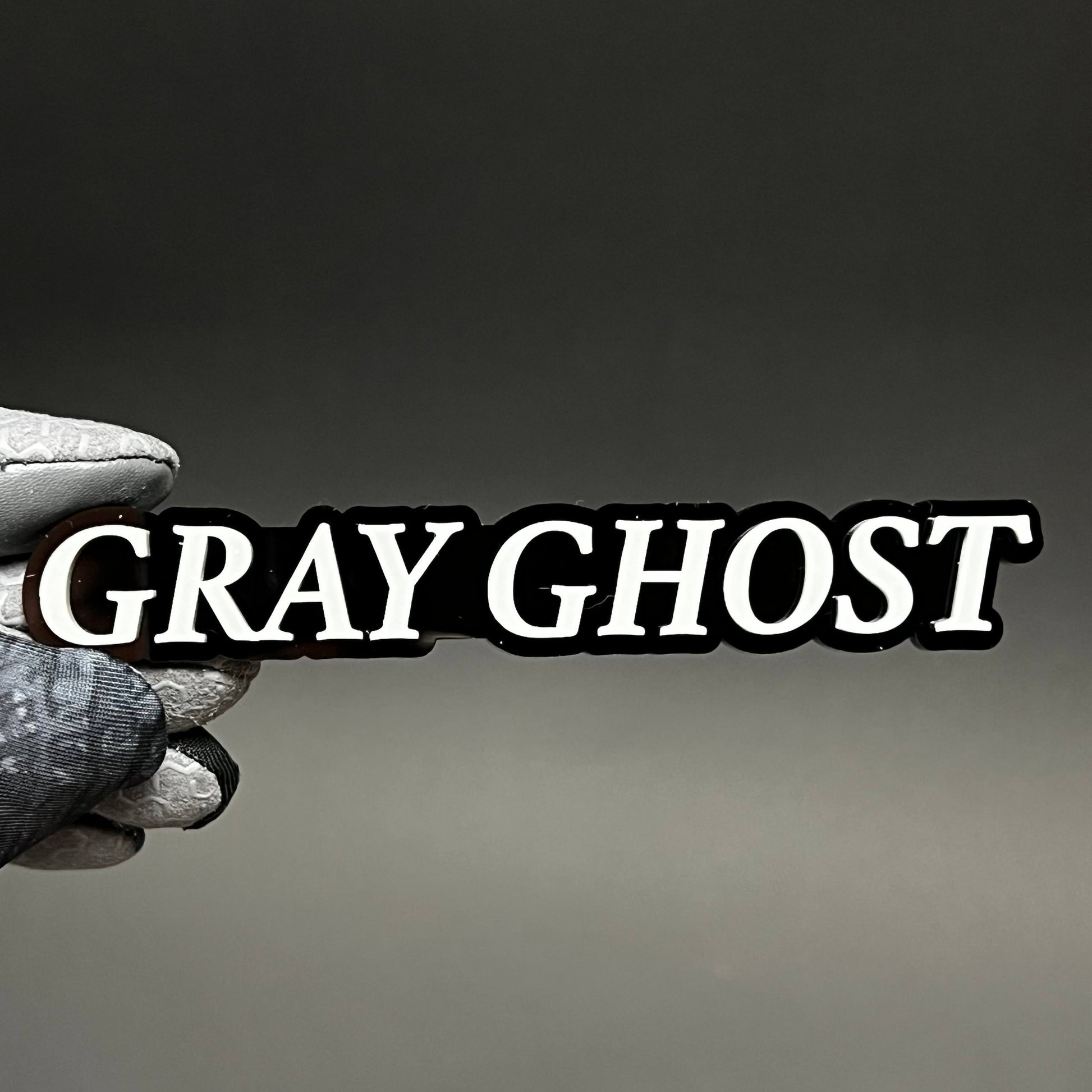 1PC GRAY GHOST 3D Acrylic Badge - Car Truck Emblem Fender Tailgate Trunk Sticker