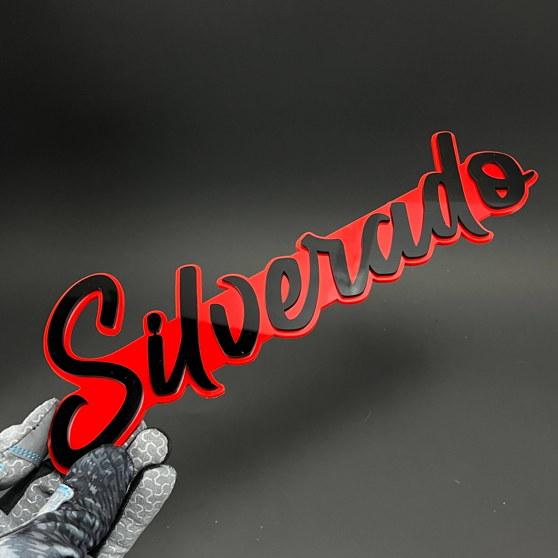 1PC Silverado 3D Acrylic Badge - Car Truck Emblem Fender Tailgate Trunk Sticker