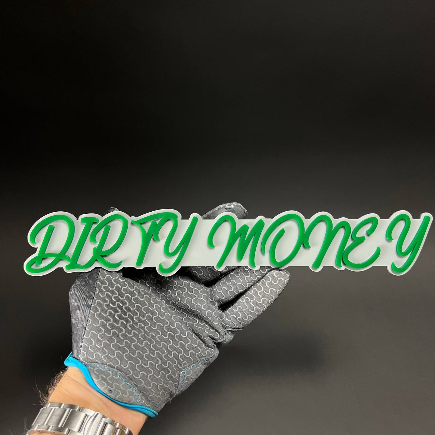 1PC DIRTY MONEY 3D Acrylic Badge - Car Truck Emblem Fender Sticker
