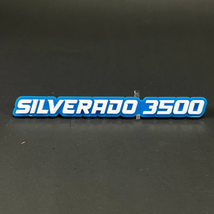 1PC SILVERADO 3500 3D Acrylic Badge - Car Truck Emblem Fender Sticker