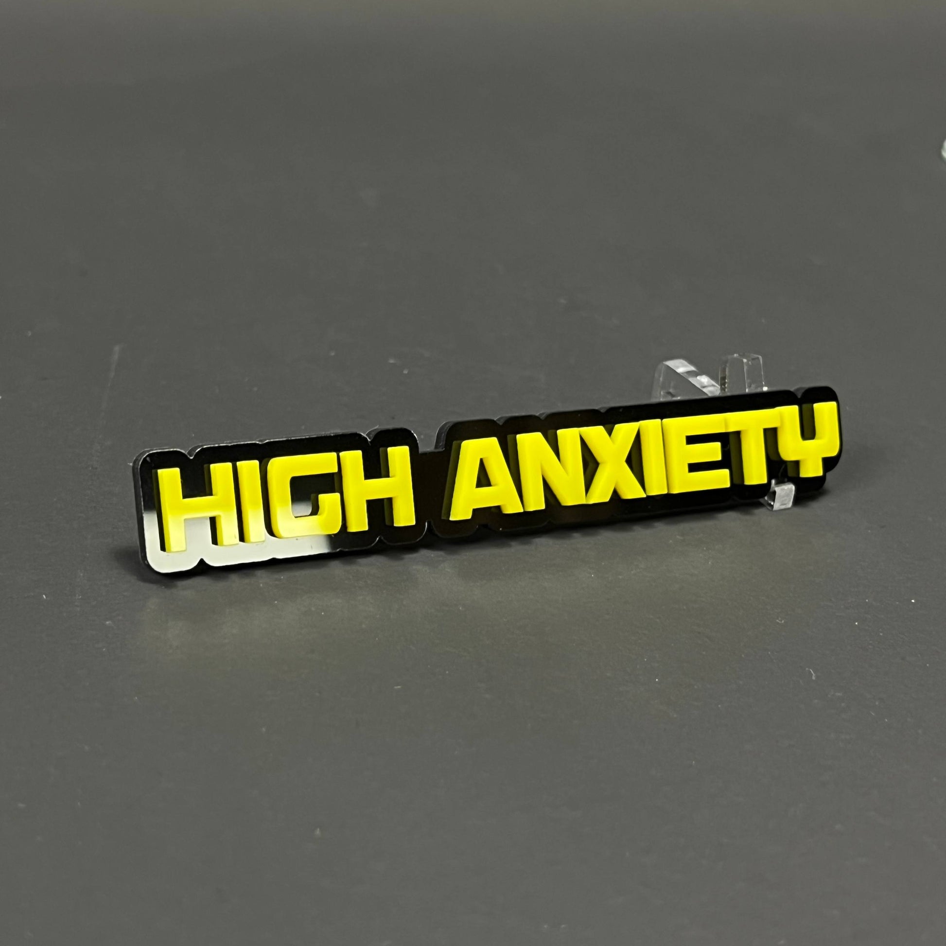 1PC HIGH ANXIETY 3D Acrylic Badge - Car Truck Emblem Fender Sticker