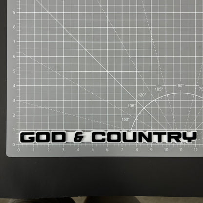 1PC GOD & COUNTRY 3D Acrylic Badge - Car Truck Emblem Fender Sticker