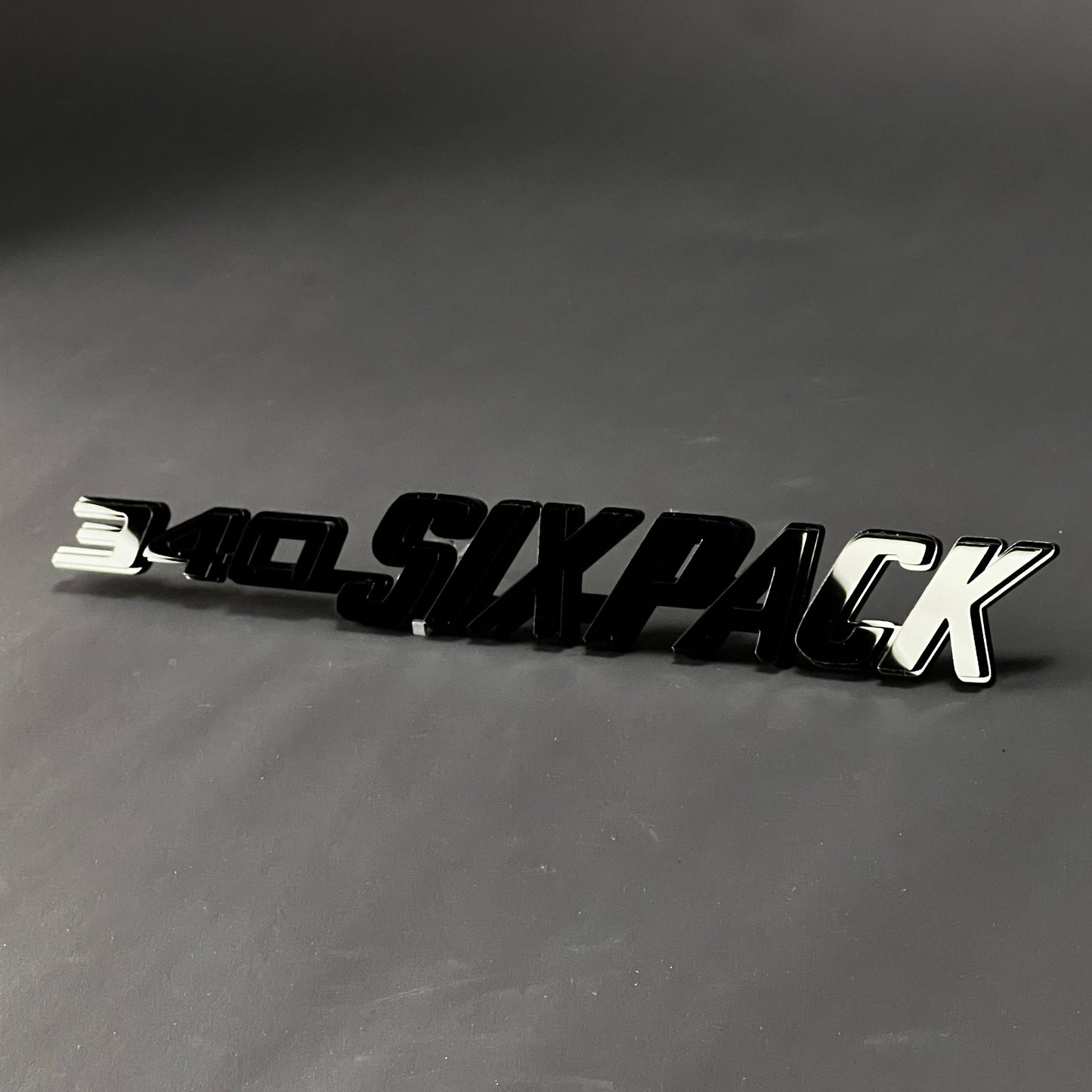 1PC 340 SIXPACK (Black) 3D Acrylic Badge - Car Truck Emblem Fender Sticker