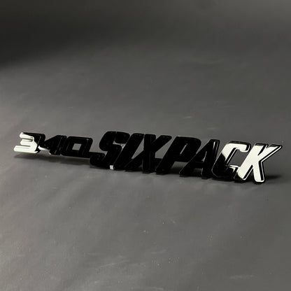 1PC 340 SIXPACK (Black) 3D Acrylic Badge - Car Truck Emblem Fender Sticker
