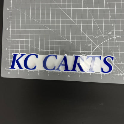1PC KC CARTS 3D Acrylic Badge - Car Truck Emblem Fender Tailgate Trunk Sticker