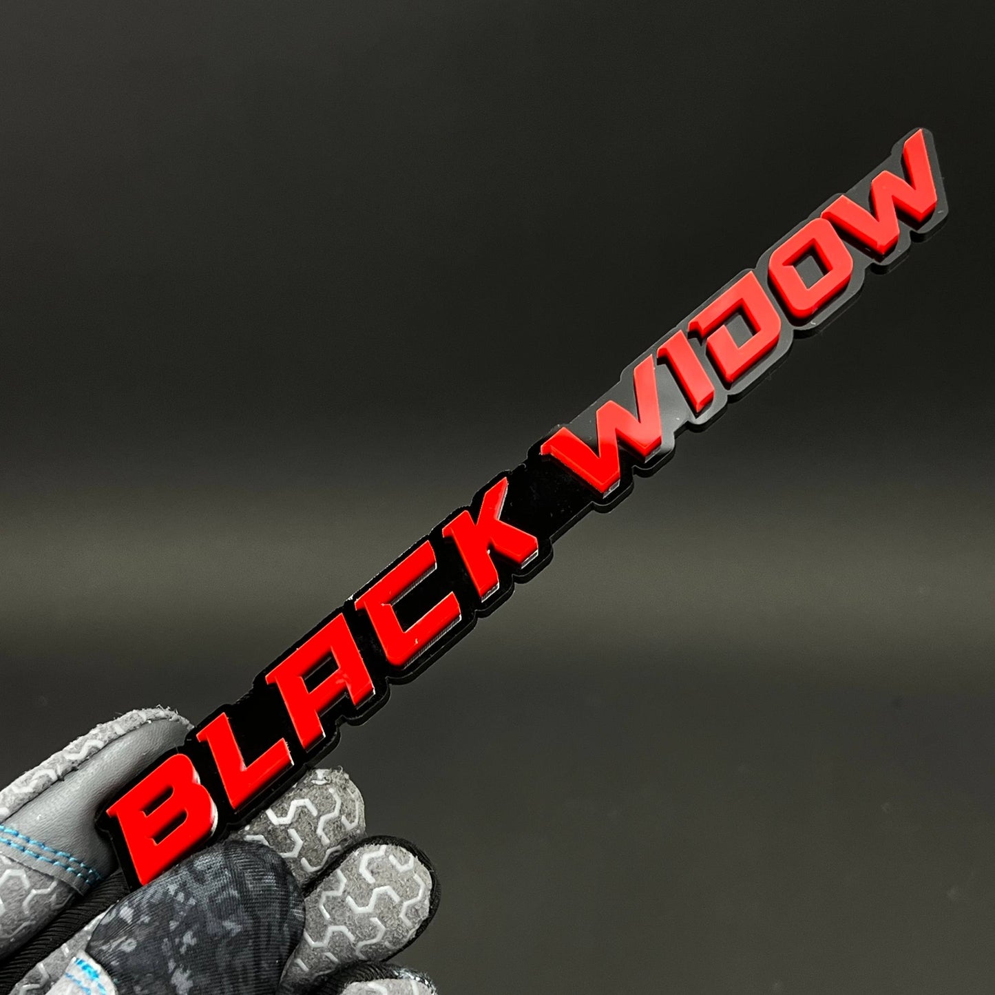 1PC BLACK WIDOW 3D Acrylic Badge - Car Truck Emblem Fender Sticker