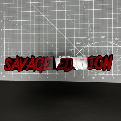 1PC SAVAGE EDITION 3D Acrylic Badge - Car Truck Emblem Fender Sticker