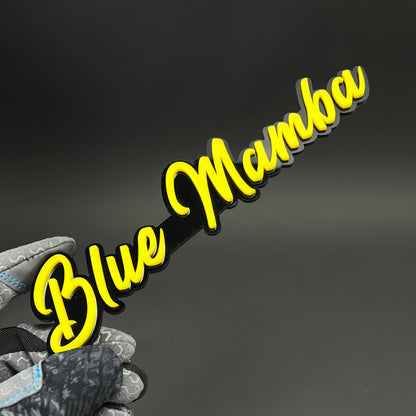 1PC Blue Mamba 3D Acrylic Badge - Car Truck Emblem Fender Tailgate Trunk Sticker