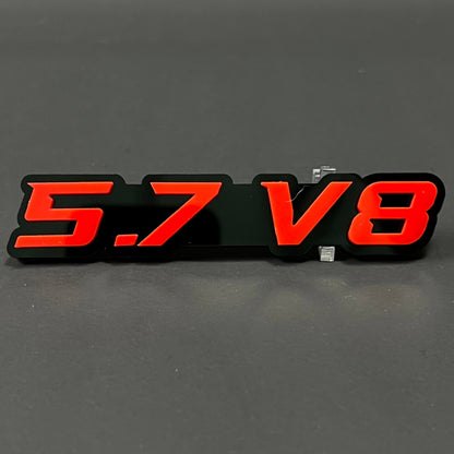 1PC 5.7 V8 3D Acrylic Badge - Car Truck Emblem Fender Tailgate Trunk Sticker